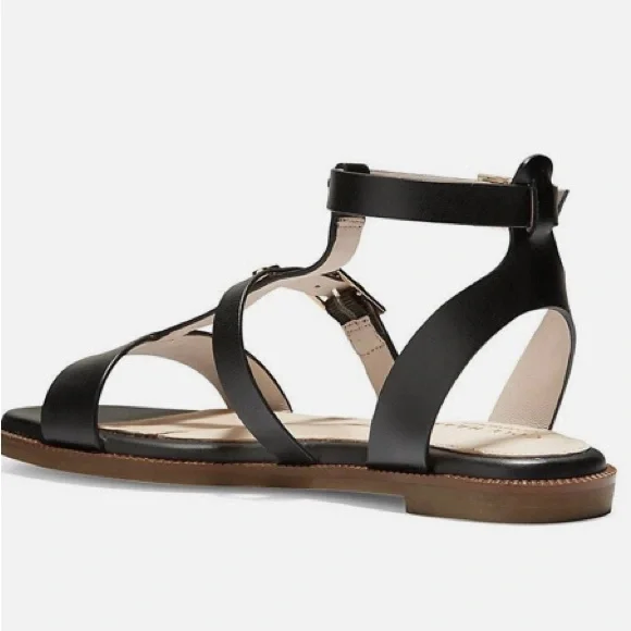 COLE HAAN GRAND SERIES BLACK LEATHER WREN GLADIATOR STYLE SANDALS•S/8.5 - Picture 3 of 13
